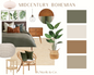 Midcentury Bohemian Mood Board with Links and Color Palette