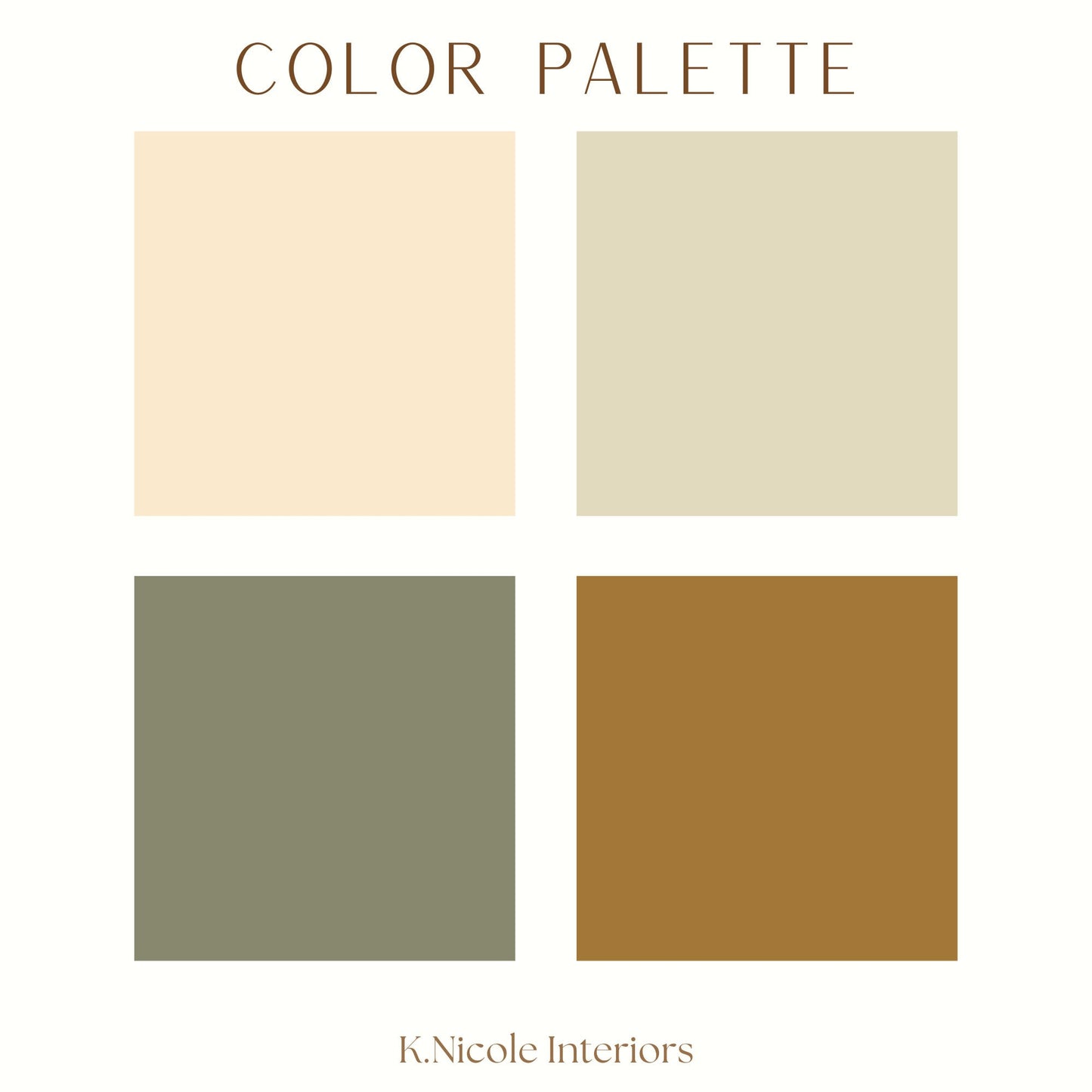 Natural Green Quad Color Palette | Instant Download